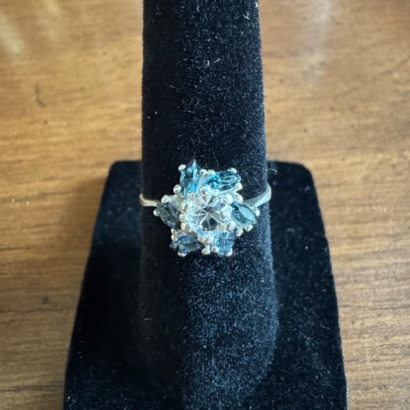 Elegant Silver 925 and Blue Gemstone Ring - Picture 5 of 7